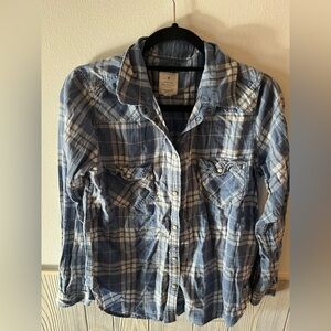 American Eagle Vintage Boyfriend Button down Plaid Shirt Large
